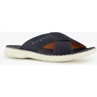 Bugatti leren heren slippers cognac blauw maat 42