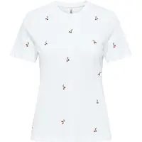 ONLY Shirt 'ONLKetty' groen / karmijnrood / wit