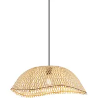 QAZQA Bohemian hanglamp zwart met bamboe - Lily