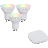 LUEDD Set van slimme GU10 dimbare ledlampen 4,7W 400 lm 2700K-6500K incl. Zigbee Smart Hub