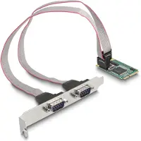 DeLOCK Mini PCIe Card full size to 2 x Serial RS-232 D-Sub 9 pin