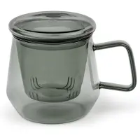 Bredemeijer - Tea for one - theeglas met filter Livorno 290ml - zwart - theezeef
