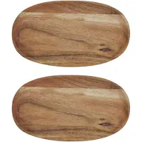 House Doctor Wood dienblad 12,5x22,5 cm 2-pack Natuur