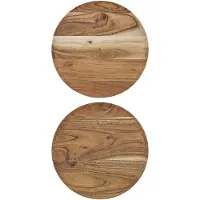 House Doctor Wood dienblad Ø25 cm 2-pack Natuur