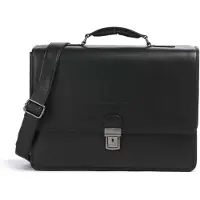 The Chesterfield Brand Glenwood Aktetas Messenger Leer 42 cm Laptop compartiment zwart