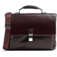 Piquadro Blue Square Briefcase II Leather 40 cm Laptopcompartiment bruin