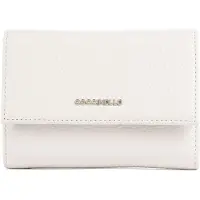 Coccinelle Leren Portemonnee Metallic Soft Wallet Grainy Leather Blanco Crème