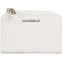 Coccinelle Leren Kaarthoes Metallic Soft Credit Card Holder Blanco Crème