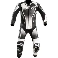 MUGENRACE Sidegun Zwart Wit Geperforeerd 1-Delig Motorpak Maat 50