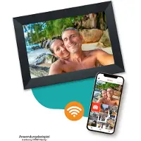 Pora&co Digitale Fotolijst met WiFi & Frameo App 8 inch, zwart
