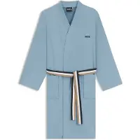 BOSS Ochtendjas van katoen met riem met de signature-stripe