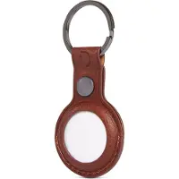Decoded Leather Airtag Keychain - Brown
