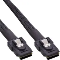 Intos SAS kabel intern, Mini SAS SFF-8087/Mini-SAS SFF-8087, met zijband, 0,5m