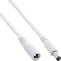 InLine DC verlengkabel | 5,5 x 2,1mm | max. 140W | AWG18 | wit | 3 meter
