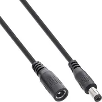 InLine DC verlengkabel | 5,5 x 2,1mm | max. 24W | zwart | 5 meter