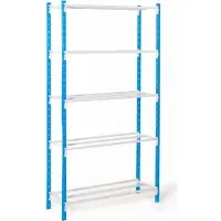 MANORGA Universele legbordstelling, basissectie, 5 roosterborden, draagvermogen 92 kg, B 1500 x H 2000 x D 500 mm