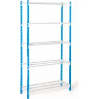 MANORGA Universele legbordstelling, basissectie, 5 roosterborden, draagvermogen 115 kg, B 1250 x H 2000 x D 400 mm