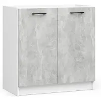 Akord Onderkast voor Spoelbak OLIWIA S80 / Keukenkast modulaire / Furniture Factory / Wit – Beton Grijs / 80 x 82 x 46 cm