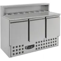 CombiSteel Pizzawerkbank 402L Met 3 Deuren (1/1 GN) - Boven 8x 1/6 GN - 1368x700x1090mm - Horeca Oven