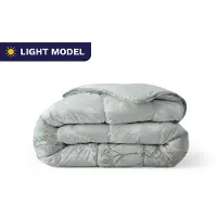 Zelesta Royalbed Light Aqua Forest 240x200cm - Zomerdekbed zonder overtrek - Wasbaar hoesloos dekbed - Bedrukt dekbed - Zomerdekbed