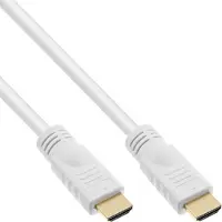 InLine HDMI kabel - versie 2.0 (4K 60Hz + HDR) - CU koper aders / wit - 5 meter