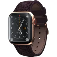 Njord ELDUR HORLOGEBAND VOOR (41 mm, 40 mm, Veganistisch leer, Silicone, Zalmleer), Horlogebandjes, Bruin, Paars