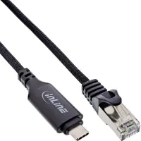 InLine USB 3.2 netwerkadapterkabel, Gigabit, USB-C naar RJ45-plug, 2m