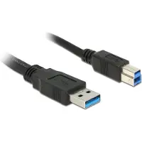 DeLOCK 85069 USB-kabel USB 3.2 Gen1 USB-A stekker, USB-B stekker 3.00 m Zwart Vergulde steekcontacten