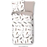 Muller Textil Dekbedovertrek Katoen-Flanel - Feathers 140 x 200/220 cm