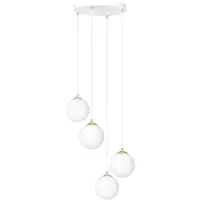 Emibig Glazen hanglamp Royal, dimbaar, wit / opaal, Woon-/ Eetkamer, Modern, hanglamp