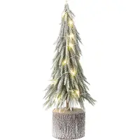 J-Line kerstboom a+led kunststof sneeuw medium 12x12x45cm