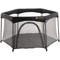 Deryan Draagbare Kinderbox - Zwart - Vaste matrasbodem - Reisbox - campingbedje