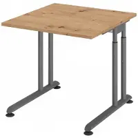 Hammerbacher Bureau ZENO in hoogte verstelbaar 80 x 80 Essen-Eik - Grafiet