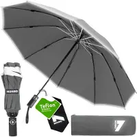 Nohrd Stormparaplu - Grijs - Paraplu Opvouwbaar - Stormbestendig 108 km/h - Stormparaplu's - Automatisch In- en Uitklapbaar - Reflecterend - Paraplu's - Incl. Beschermhoes