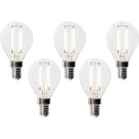 LUEDD Set van 5 E14 dimbare ledlampen P45 helder glas 3W 250 lm 2700K