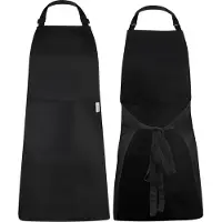 Castagnola keukenschort - Water- en vuilafstotend - Professioneel Kookschort - BBQ Schort voor Dames en Heren - Unisex - Verstelbare Gesp - Extra Grote Vakken - Zwart