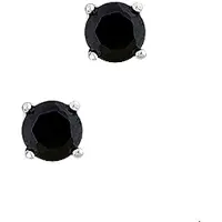 The Jewelry Collection TFT Oorknoppen Zirkonia Zilver Gerhodineerd Glanzend 5mm zwart