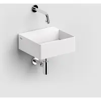 Clou New Flush 1 fontein solid surface 28cm met afvoerplaat wit mat