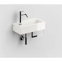 Clou Flush 3 fontein mineraalmarmer 36cm links en handdoekhouder wit glans