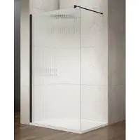 Saniclear Ridge inloopdouche 140x200cm ribbelglas mat zwart