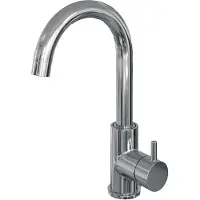 Brauer Wastafelmengkraan chrome edition coldstart opbouw hoog gebogen korte ronde hendel chroom