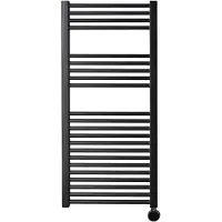Sanicare elektrische design radiator 45x112cm zwart met thermostaat rechts chroom