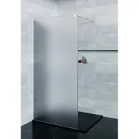 Saniclear Blurred douchewand matglas 80x200cm chroom profiel