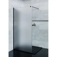 Saniclear Blurred douchewand matglas 120x200cm mat zwart profiel