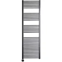 Sanicare elektrische design radiator 45x172cm gunmetal met thermostaat links zwart