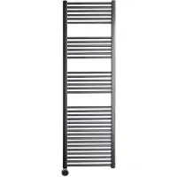 Sanicare elektrische design radiator 45x172cm gunmetal met thermostaat links chroom