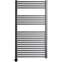 Sanicare elektrische design radiator 60x112cm gunmetal met thermostaat links zwart