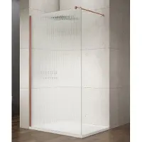 Saniclear Ridge inloopdouche 120x200cm ribbelglas geborsteld koper