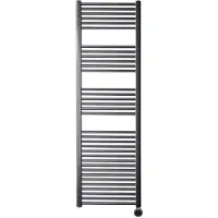 Sanicare elektrische design radiator 60x172cm gunmetal met thermostaat rechts chroom