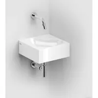 Clou Flush 5 keramische hoekfontein 27cm zonder kraangat wit glans